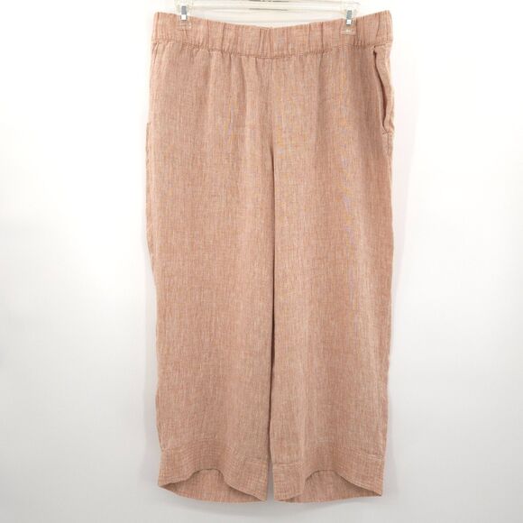 J. Jill Pure Jill linen trapunto- stitched crop wide leg pants Size XL pull on - Picture 1 of 8